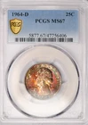 1964 D TONED Washington Quarter PCGS MS67 SEE VIDEO Monster Toning 25C