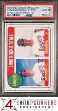 1990 BASEBALL CARD MAGAZINE REPLI-CARDS HAND CUT JUAN GONZALEZ RC POP3 PS