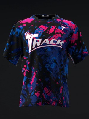 Custom Name Track - Kinetic Cobalt - Bowling Jersey Short & Long Sleeve Shirts