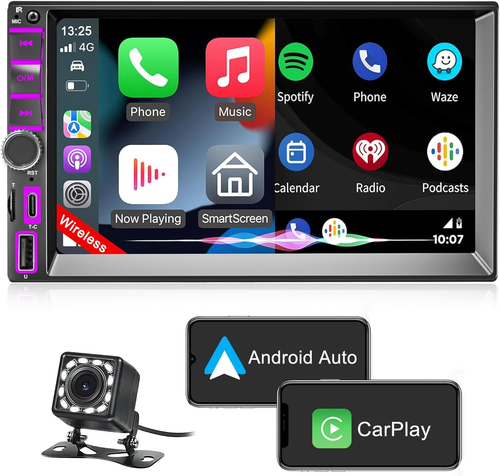 Radio Doble DIN Con Inalámbrico Carplay Inalámbrico Android Auto Radio Con Panta - Imagen 8 de 12