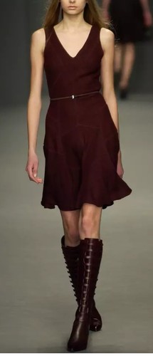 Calvin Klein Burgundy Panel Shift 2003 RTW Collection Dress size 6