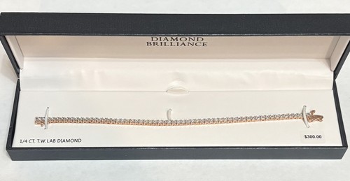 1/4ct Round Lab Grown Diamond Tennis Bracelet Rose Gold Plated Sterling Silver