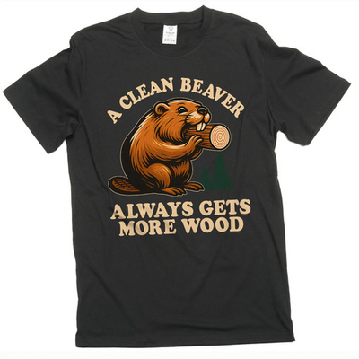 #ad Funny Cleaner Beaver gets more wood double meaning inappropriate T shirt $18.26