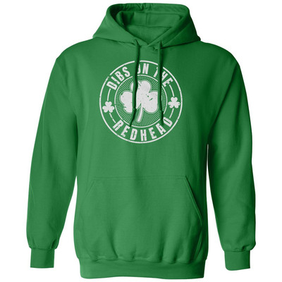 Dibs On The Redhead Shamrock Logo - St Patricks Day Unisex Hooded Sweatshirt