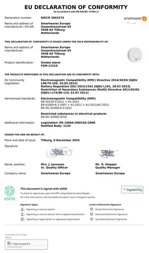SMARTWARES RIVELATORE FUMO SENSORE OTTICO DURATA 10 ANNI ALLARME 85DB FSM-11510 - Foto 4 di 4