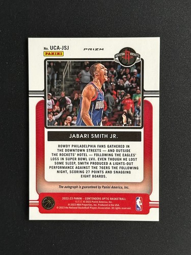 2022-23 Contenders Optic Jabari Smith Jr. Up And Coming Auto Silver Prizm RC - Picture 2 of 2