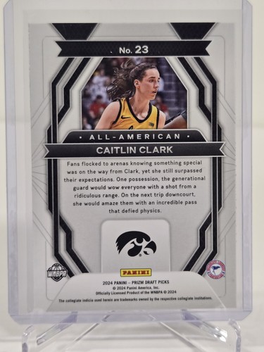 2024 Panini Prizm Draft Picks - All-American #23 Caitlin Clark (RC) - Picture 2 of 2