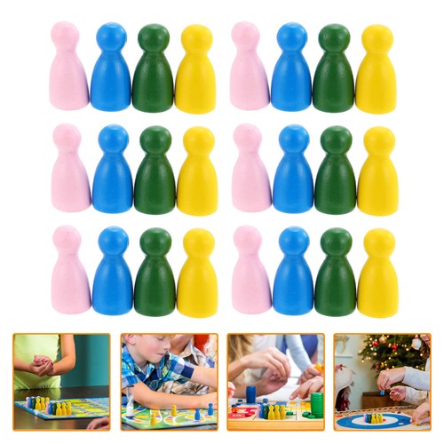 40 Pcs Chess Board Game Accessories Child Wood Chessmen Pegs for Games - Picture 5 of 12