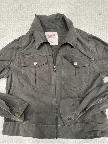 Mossimo Supply Co olivgrüne leichte Utility-Jacke mit Reißverschluss vorne Small - Bild 2 von 11