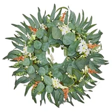 26" Eucalyptus Wreath, Large Wreaths for Front Door Year Round Artificial 