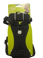 Vibrant Life Black Harness And Leash For Cats 5-10 Lbs One Size New