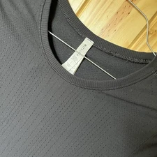 Athleta Top Black Mesh Perforated Accents Short Sleeve Size Small