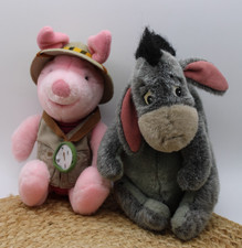 Walt Disney World Winnie the Pooh Theme Park Safari plush Eeyore 8" Piglet 9"