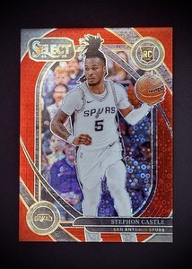 2024-25 Panini Select Stephon Castle RC 💎 COURTSIDE 💎 RED DISCO # 14/49 Spurs