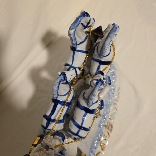 Vintage German porcelain carriage coach princess horses figurines statue group - Bild 13 von 13