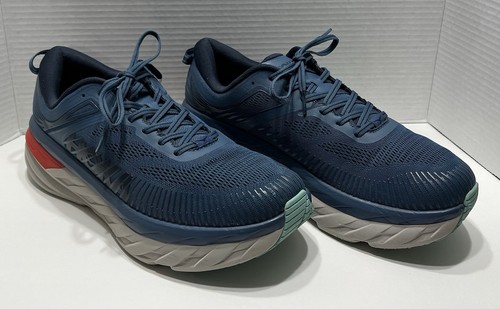 Hoka One One Bondi 7 Laufschuhe Turnschuhe Herren Größe 11,5 2E blau grau sportlich