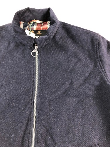 BARBOUR B.Li Foulton Wool Jacket Men's Large Navy Zip Front - Picture 2 of 5