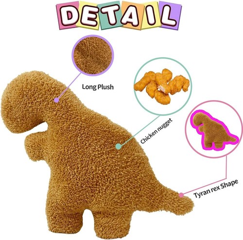Tyran rex-Dino Chicken Nugget Plush, Soft Dinosaur Chicken Nuggets - Picture 4 of 6