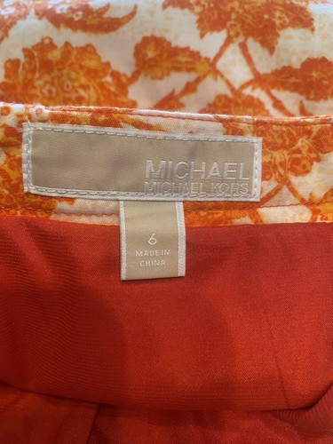 Michael Kors Damen Minirock Größe 6 Orange Paisleymuster - Bild 5 von 7