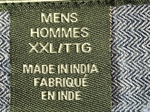 Woolrich Men's Blue 100% Organic Cotton Long Sleeve Button Up Shirt Sz 2XL - Picture 7 of 11