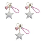 3 Pieces Kreativer Schlüsselhalter Glitzernder Schlüsselanhänger