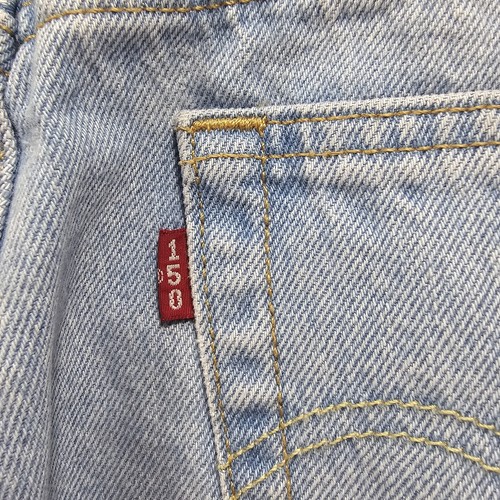 Levis 501 150 Women Blue Jeans 28x30 150th Anniversary Distressed Patchwork Rare - Picture 5 of 15