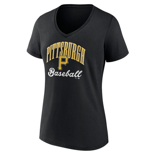 Women's Black Pittsburgh Pirates Victory Script Team V-Neck T-Shirt - Bild 2 von 3
