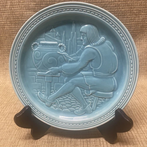 1939 NY Worlds Fair PLATE Homer Laughlin Fiesta AMERICAN POTTER Turquoise