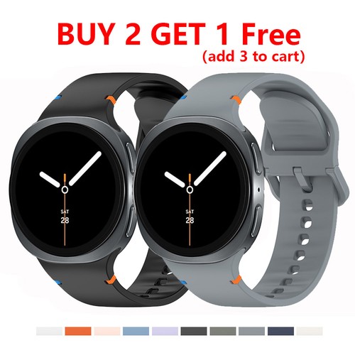For Samsung Galaxy Watch 8 40/44mm 8Classic 46mm Watch Strap Sport Silicone Band - 第 1/18 張圖片
