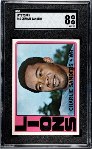 1972 Topps #60 Charlie Sanders SGC 8 Graded Vintage Football Card *CgC605*