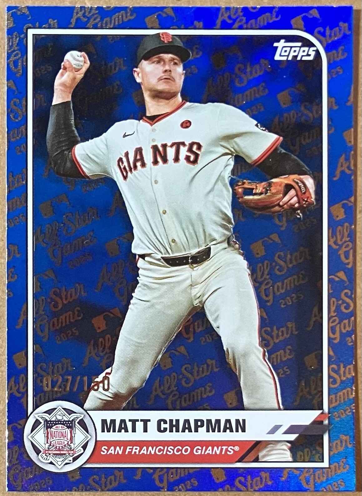 2025 TOPPS ALL STAR GAME MEGA BOX MATT CHAPMAN #29 BLUE FOIL PARALLEL 27/150