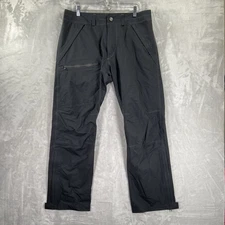 KUHL Pants men's 34x30 Jetstream Rain Waterproof 100% Nylon Black Zip Pocket