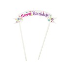 Happy Birthday Cake Topper Cake Decorations Party Supplies (Pink Flower)