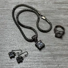 Vintage Silpada 925 Sterling Silver Necklace Uptown Pendant Ring Earrings Set