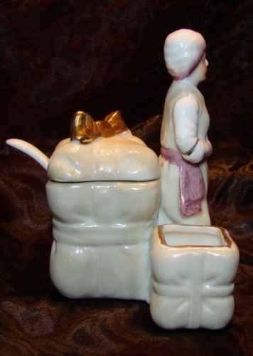 Senfkanne Salz Pfeffer Figur Ali Baba Art Deco Stil Jugendstil Porzellan - Bild 3 von 5