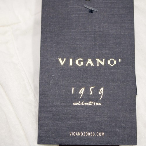 Vigano NWT Dress / Casual Pants Size 40 US Solid White 100% Linen Drawstring - Picture 5 of 14