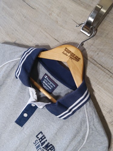 Champion Large Grey Vtg Mens Polo Shirt SRA - Picture 3 of 5