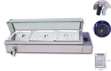 3x1/2Pan Commercial Buffet Food Warmer Stainless Steam Table 4''Deep 110V 1500W