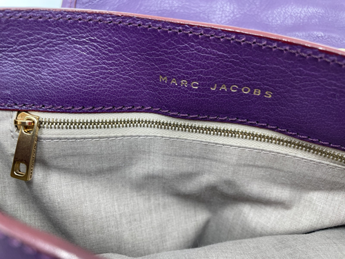 Marc Jacobs Mary Purple Quilted Flap Shoulder Bag Handbag B10 - Picture 6 of 11