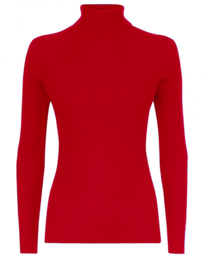 Women's Ladies Ribbed Turtle Polo Neck Long Sleeves Jumper Top Sizes 8-26 - Picture 18 of 24