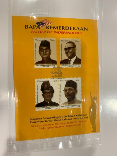 MALAYSIA 2003 tunku bapa kemerdekaan postcards 2pcs.