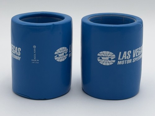 Vintage Set Of 2 Kool Kan LAS VEGAS MOTOR SPEEDWAY Insulated Can Cooler Koozie - Picture 2 of 5
