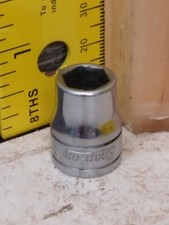 Vintage Snap-on 3/8" Drive 6 pt Shallow Socket 3/8" FS121 ~ USA Underlined Logo