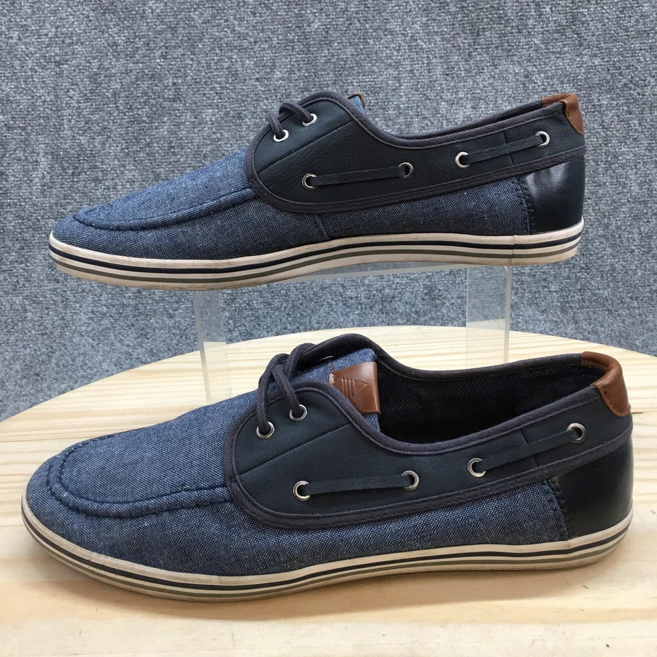 Sapatos masculinos Aldo Boat 12 Huhha azul com cadarço parte superior baixa conforto casual biqueira redonda plana - Imagem 2 de 4