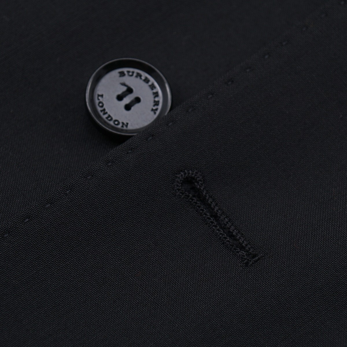 Burberry London 'Millbury' Solid Black Wool Suit US 34L Long