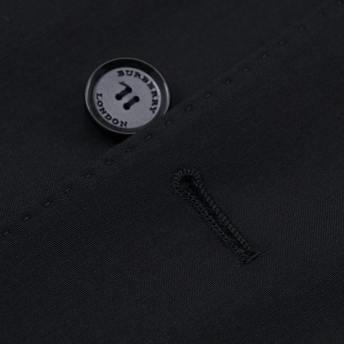 Burberry London 'Millbury' Solid Black Wool Suit US 34L Long NWT - Picture 5 of 10