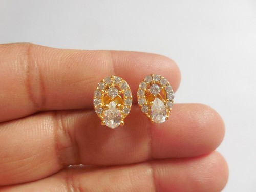 Cristal Pequeño Stud Pendiente Piercing Joyería de Moda Chapado en Oro Stud P... - Imagen 5 de 7