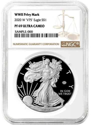 🔥 BROWN NGC PF69 2020 W V75 1 WORLD WAR II American Silver Eagle WWII 2 75th !