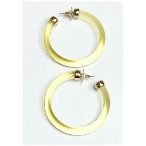 Neu mit Etikett Sugarfix by BaubleBar goldfarbene gelbe Acryl-Creolen ~ leicht! - Bild 3 von 4