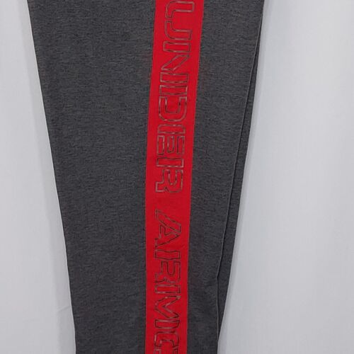Under Armour UA Pants Color Gray Red Size XL Spellout Leg Stripe Pockets - Picture 11 of 17